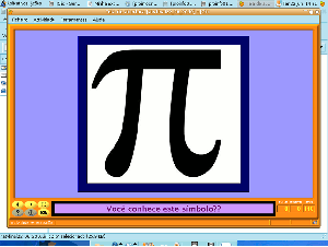 Captura de tela de atividade feita no software JClic. Imagem do smbolo de PI.