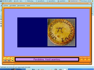 Captura de tela de atividade feita no software JClic. Quebra cabeas.