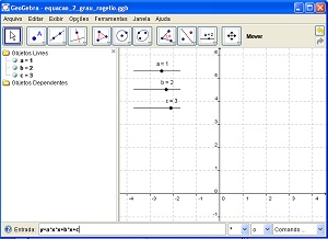 Imagem do software geogebra.