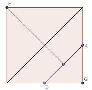 Quadrado com marcaes para gerar um Tangram.