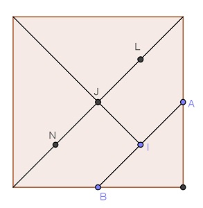 Quadrado com marcaes para gerar um Tangram