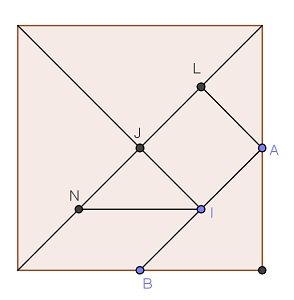 Imagem de quadrado com marcaes para gerar um Tangram.