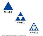 Nessa sequncia de imagens pode-se observar o processo de retiradas sucessivas e similares de tringulos a partir de uma figura inicial. Seu uso didtico permite compreender o processo de obteno do Tringulo de Sierpinski, um tringulo fractal.