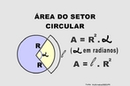 Ilustrao contendo os principais elementos para o clculo da rea de um setor circular. 