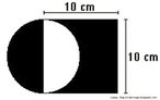 Imagem de um crculo e de um quadrado em que a medida do dimetro do crculo coincide com a medida do lado do quadrado. til para o estudo de geometria plana. 