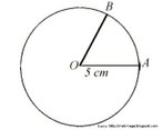Imagem de uma circunferncia em que um setor circular AOB bem como um tringulo inscrito esto destacados. A imagem  til para geometria plana, especificamente para o estudo da circunferncia, seus elementos e as caractersticas de figuras planas inscritas em uma circunferncia. 