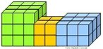 Imagem de empilhamento de cubos que permite trabalhar com volume e proporcionalidade. 