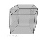 O hipercubo  um objeto matemtico que representa, geometricamente, um cubo na quarta dimenso. A diferena entre um espao de dimenso quatro e um espao de dimenso um, dois ou trs  que nessas podemos fazer representaes geomtricas identificando os objetos matemticos representados, enquanto que naquela no temos como representar os objetos matemticos pertencentes a ela. Contudo,  possvel representar um objeto de dimenso alta em um espao de dimenso mais baixa. Isso pode nos dar uma idia da aparncia desse objeto. Para tanto utiliza-se de certos artifcios como, por exemplo, a perspectiva, ou seja, para entendermos a quarta dimenso  necessrio termos claros alguns conceitos da geometria.  nesse sentido que esta imagem pode servir de problematizao para o trabalho de conceitos como o ponto. ponto. Um ponto  a representao geomtrica de posio no espao, apesar de ser adimensional, podemos desloc-lo em uma determinada direo e sentido o que vai constituir um segmento de reta. Temos a a primeira dimenso e podemos trabalhar o conceito de comprimento. Da mesma forma que o ponto, podemos deslocar o segmento de reta de tal forma a obtermos um quadrado. Nossa segunda dimenso a est e podemos trabalhar o conceito de rea. Se, novamente, deslocarmos o quadrado, podemos obter um cubo, constituindo nossa terceira dimenso onde se pode trabalhar o conceito de volume. Nessa mesma lgica podemos deslocar nosso cubo perpendicularmente a todas as trajetrias anteriores. Assim obteramos o hipercubo. Contudo, esta direo no existe em nosso espao tridimensional. Contudo, o Professor pode estimular os estudantes a utilizarem da analogia para a construo do hipercubo. Da mesma forma que para construirmos um quadrado, unimos dois segmentos de reta paralelos pelas suas extremidades e para representarmos um cubo unimos os vrtices de dois quadrados paralelos, para representarmos o hipercubo podemos unir todos os vrtices de dois cubos. 