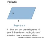 A imagem mostra a definio da rea de um paralelogramo. 