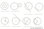 Posies relativas entre duas circunferncias e entre circunferncia e reta. Elementos de uma circunferncia. til para o estudo de geometria plana. 