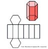 Representao espacial e da planificao de um prisma de base hexagonal. 