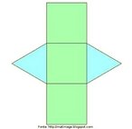 Representao de um prisma triangular planificado. 