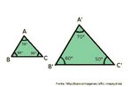 Representao grfica do caso de semelhana de tringulos AAA. 