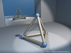 Imagem da estrutura de um tetraedro. Com ela o Professor pode trabalhar elementos como vrtices e arestas. 