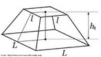 Representao espacial de um tronco de pirmide de base quadrangular. 