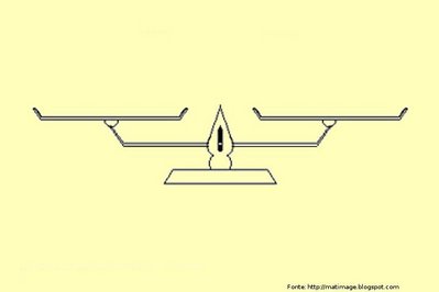 Representao de uma balana de dois pratos.
