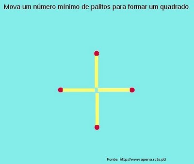 Desafio com palitos 1 + 4 = 0 