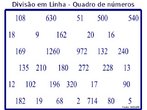 Diviso em Linha - Tabuleiro - Quadro de Nmeros